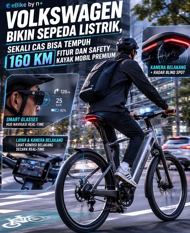 Volkswagen Bikin Sepeda Listrik, Sekali Cas Tempuh 160 Km Fitur dan Safety Kayak Mobil Premium
